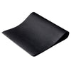 Black high-density PVC equipment mat, 47 x 24 x 0.3 inches, ideal for gym use, protects floors and reduces noise.