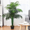 3.5 feet artificial Areca palm tree with realistic leaves in a black pot, perfect for home or office decor.