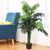 3.5 feet artificial Areca palm tree in a black pot, featuring realistic leaves, perfect for home or office decor.