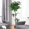 5.5 feet artificial ficus silk tree with realistic leaves and wood trunks, perfect for home or office decor.