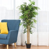 5-foot artificial bamboo silk tree in a black pot, perfect for indoor or outdoor decoration, adds a natural touch to.