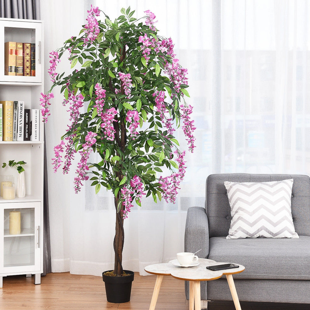 6-Feet Artificial Wisteria Silk Indoor-Outdoor Tree-1pieces - Gallery View 1 of 12