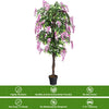 6-feet artificial wisteria tree with pink flowers, realistic design, perfect for indoor or outdoor decoration.