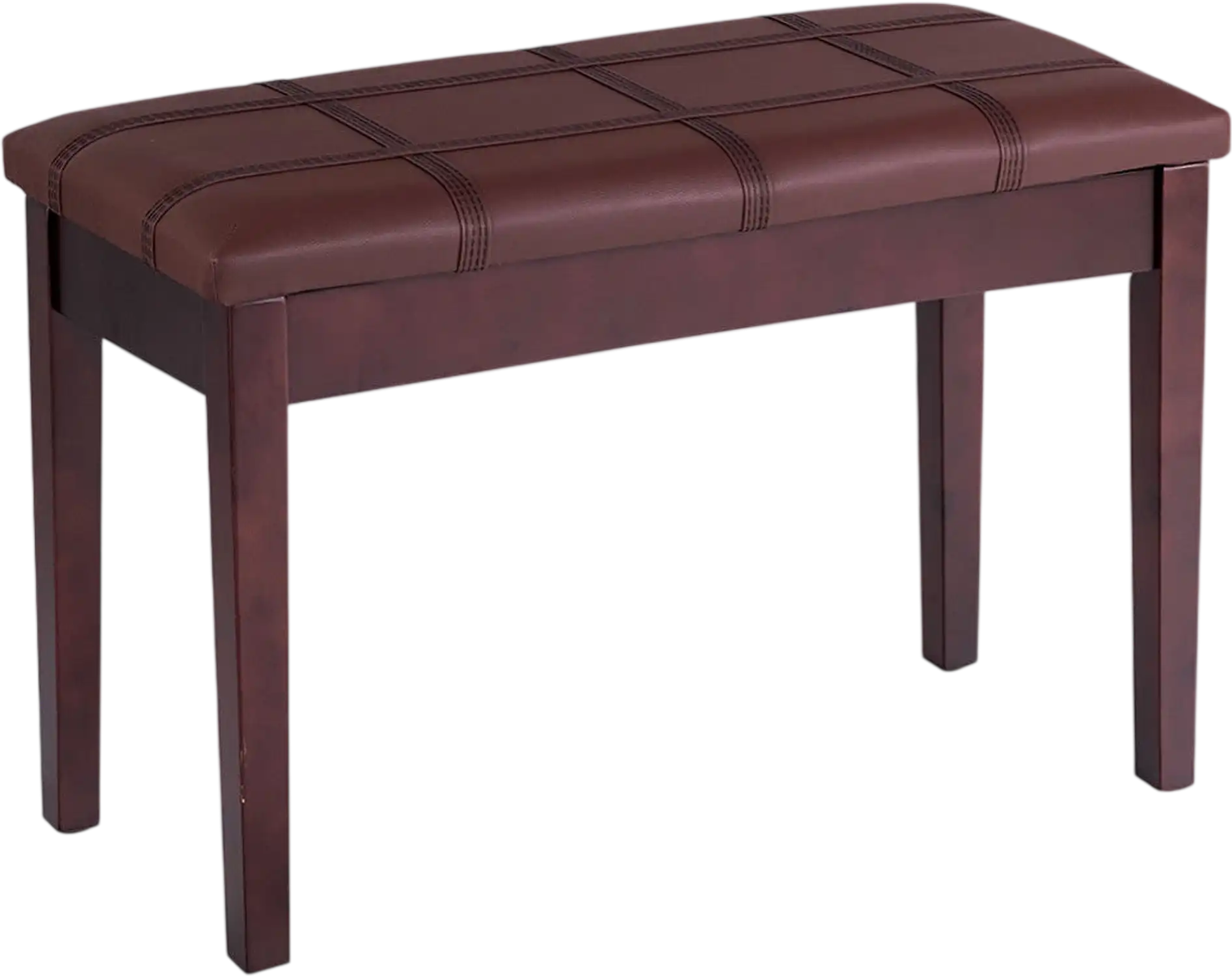 Costway PU Leather Piano Keyboard Bench Double Storage Solid Wood 26734158 New