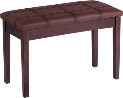 Costway PU Leather Piano Keyboard Bench Double Storage Solid Wood 26734158 New
