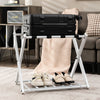 Set of 2 Folding Metal Luggage Rack Suitcase-White - Gallery View 1 of 10