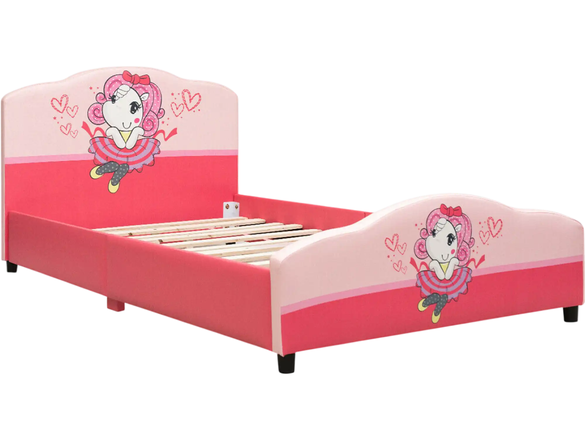 Costway Kids Upholstered Platform Toddler Bed 54720316 New