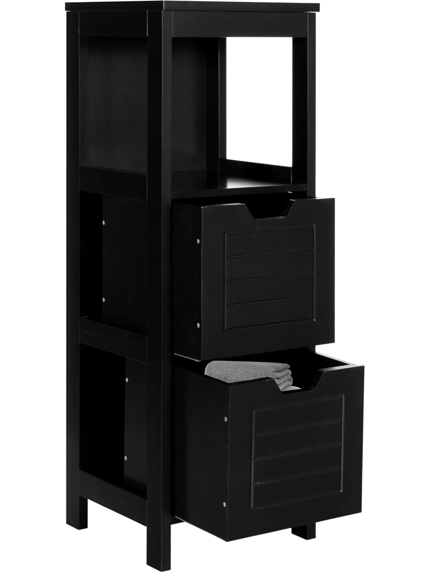 Costway Multifunction Bathroom Wooden Floor Cabinet Organizer Storage Rack 75348120 New