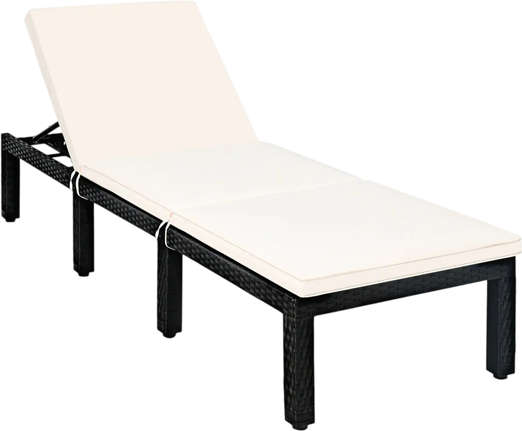 Costway Patio Rattan Cushioned Adjustable Chaise Lounge Chair 71024689 New