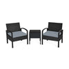 3 Pieces Outdoor Rattan Patio Conversation Set with Seat Cushions-Gray - Gallery View 1 of 13