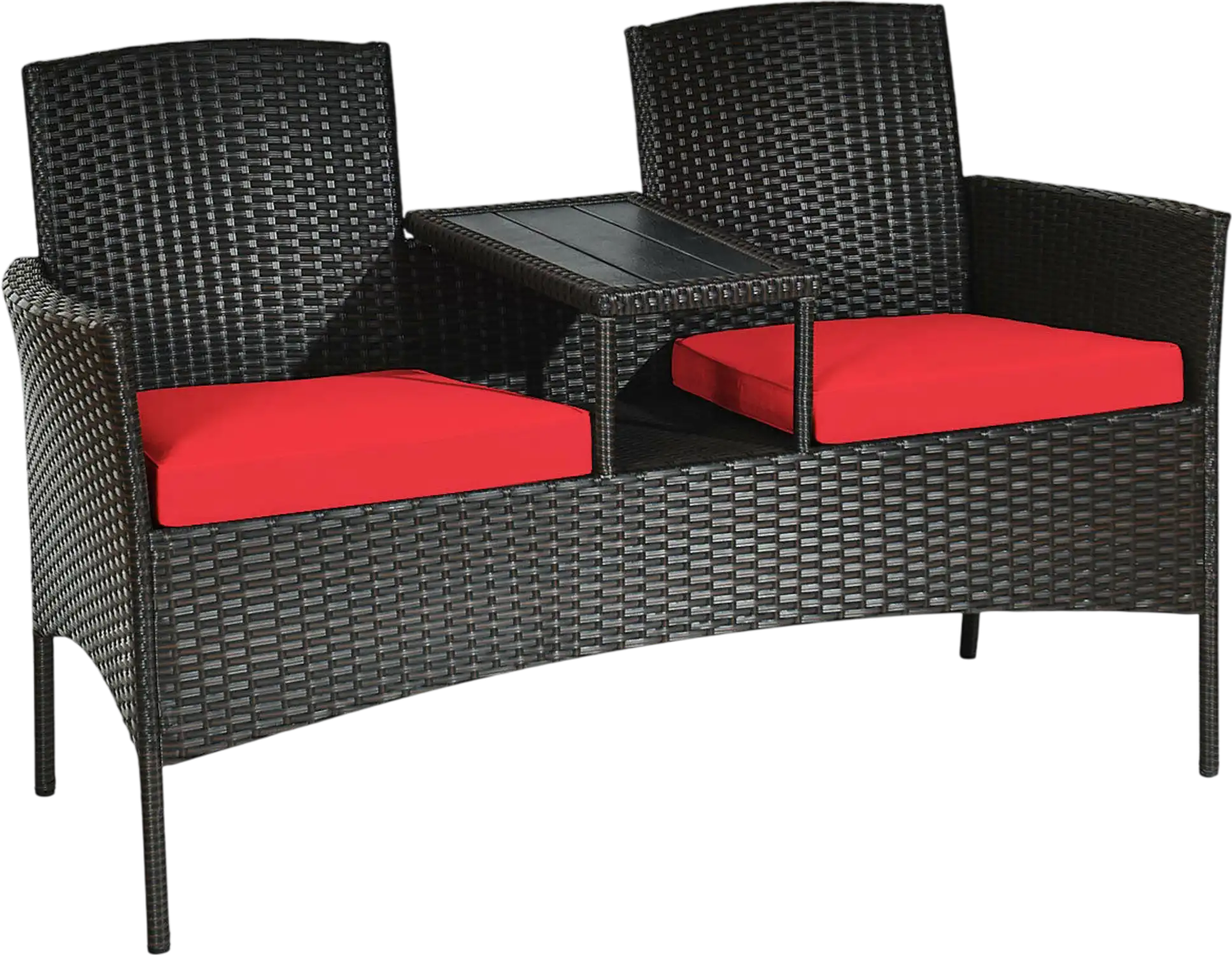 Costway Modern Patio Conversation Set Built-In Coffee Table Cushions 97642380 New