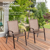 2 Pcs Patio Chairs Outdoor Dining Chair with Armrest-Brown - Gallery View 1 of 8