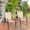 2 Pcs Patio Chairs Outdoor Dining Chair with Armrest-Beige - Gallery View 1 of 9