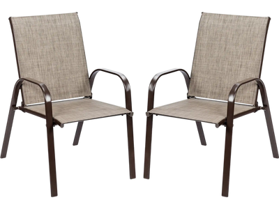 Costway 2-Pc Patio Outdoor Dining Chairs with Armrests 81926753 New