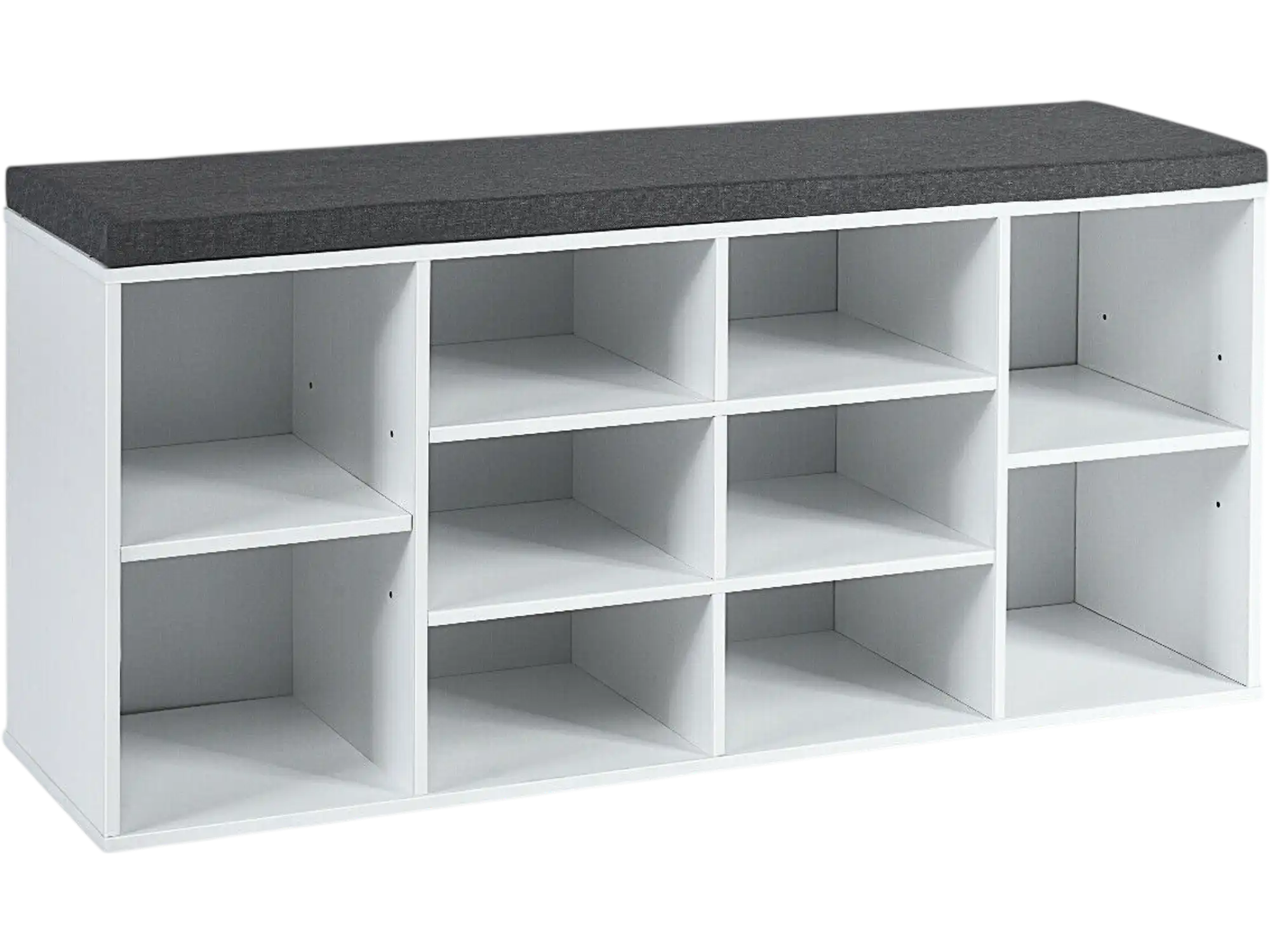 Costway 10-Cube Shoe Storage Bench with Cushion 76819324 New