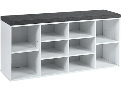 Costway 10-Cube Shoe Storage Bench with Cushion 76819324 New
