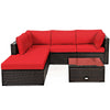 Costway Patio Rattan Sectional Sofa Set 6 Pieces with Coffee Table New