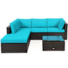 Costway Patio Rattan Sectional Sofa Set 6 Pieces with Coffee Table New