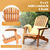 Costway Adirondack Chair Set with Widened Armrests and Side Table New