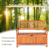 33-gallon wooden storage bench made of eucalyptus with a flip-top lid, ideal for patio or garden use.