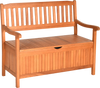 33 Gallon Wooden Storage Bench with Liner for Patio Garden Porch