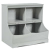 Kids Floor Cabinet Multi-Functional Bookcase -Gray - Gallery View 1 of 8