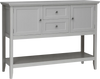 Gray wooden sideboard buffet console table with 2 cabinets and 2 drawers, perfect for living room or kitchen storage.