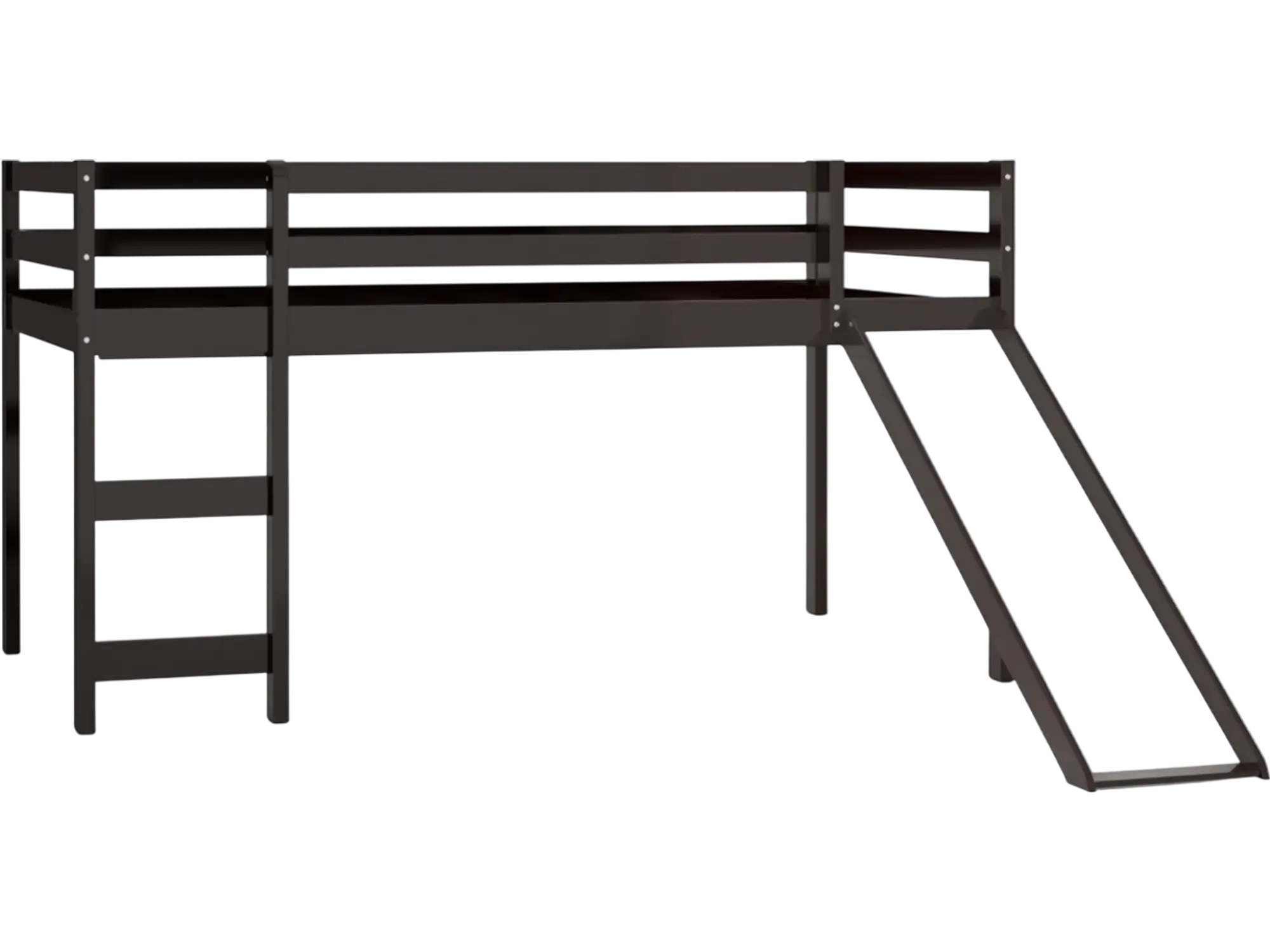 Costway Twin Low Loft Bed Frame w/ Slide Wood 97051486 New