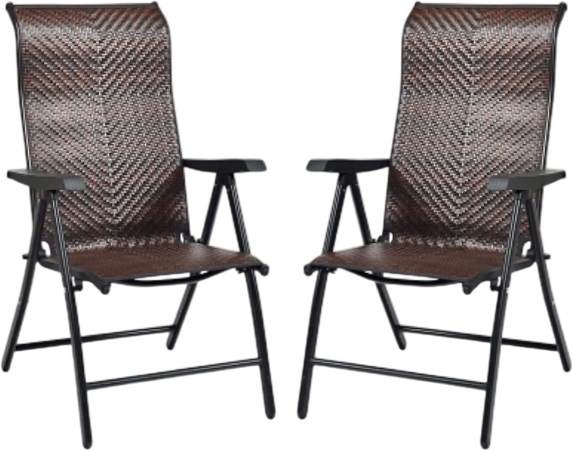 Costway 2-Piece Patio Rattan Folding Reclining Chair 43580167 New