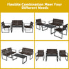 4-piece patio furniture conversation set featuring a loveseat, chairs, and table, perfect for outdoor relaxation.