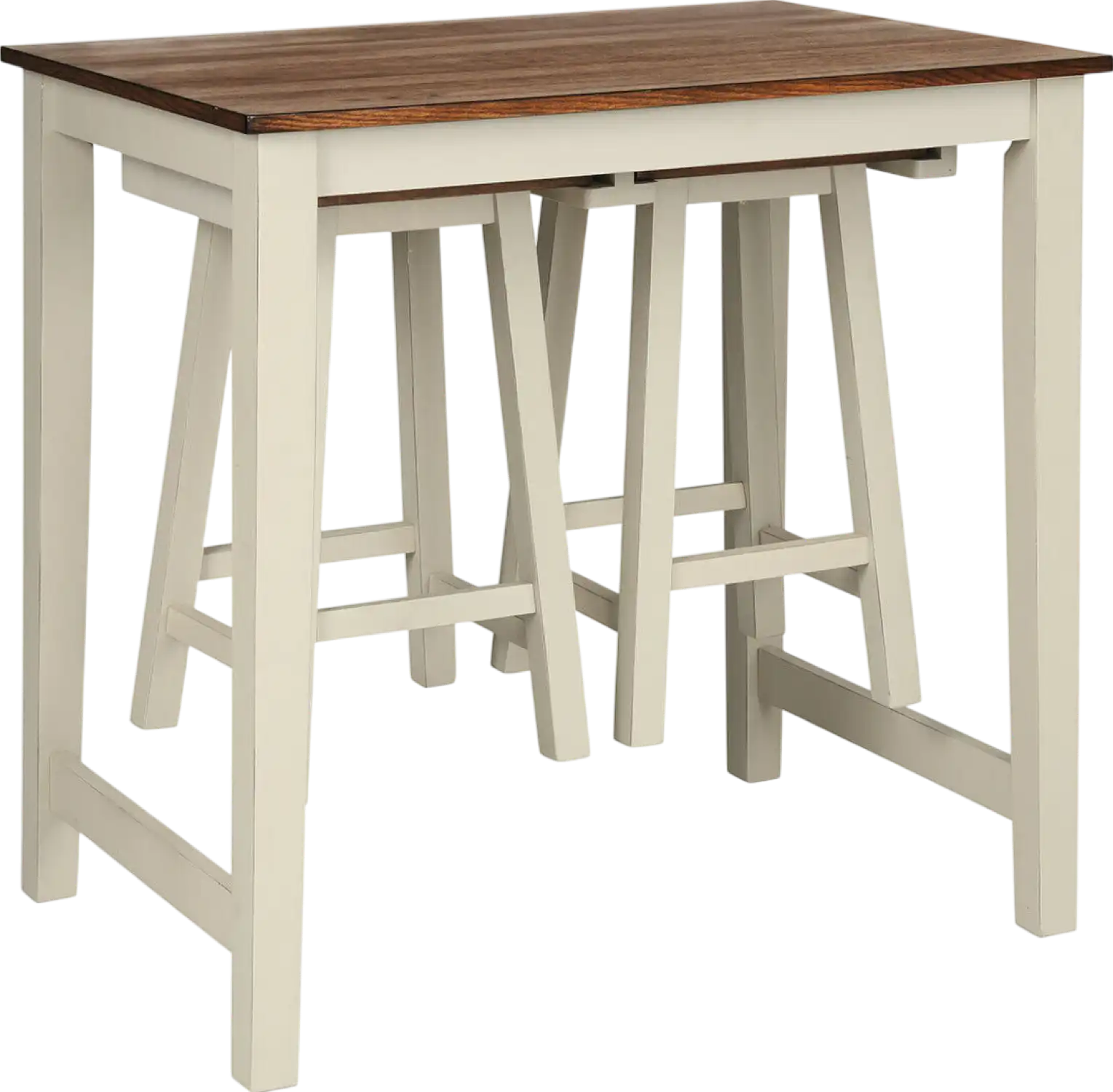 Costway Bar Table with 2 Saddle Bar Stools 3 Piece Set New