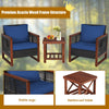Costway Wood Patio Furniture Set with Coffee Table 3 Pieces Acacia New