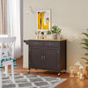 Modern Rolling Kitchen Cart Island with Wooden Top-Brown - Gallery View 1 of 9