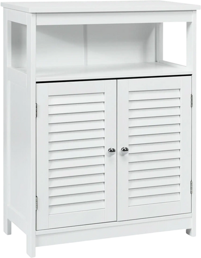 Costway Wood Freestanding Bathroom Storage Cabinet Double Shutter Door 24309175 New