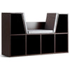 6-Cubby Kid Storage Bookcase Cushioned Reading Nook-Brown - Gallery View 1 of 13