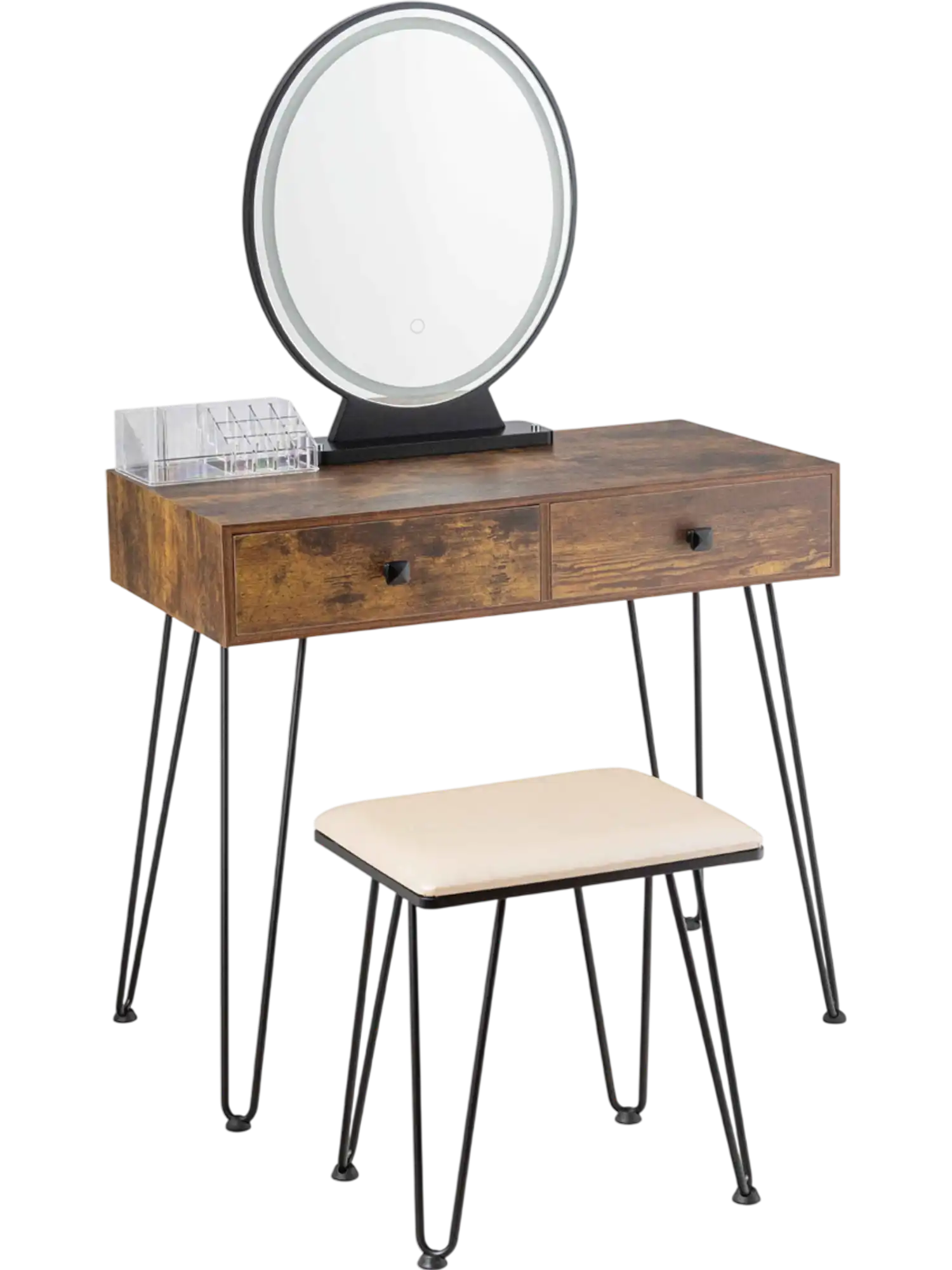 Costway Industrial Makeup Vanity Dressing Table w/ 3 Lighting Modes 81974630 New