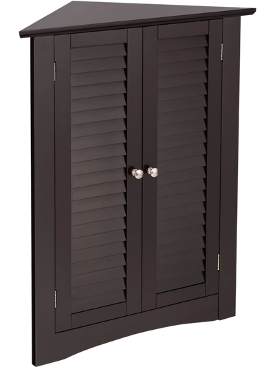 Costway Bathroom Corner Floor Storage Cabinet Shutter Door 56793241 New