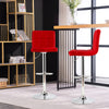 Adjustable Swivel Bar Stool with PU Leather-Red - Gallery View 1 of 11