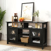 58 Inch TV Stand Entertainment Console Center with 2 Cabinets-Black - Gallery View 1 of 12