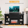 Costway Modern Fireplace Entertainment Center 70" with Bookcase New