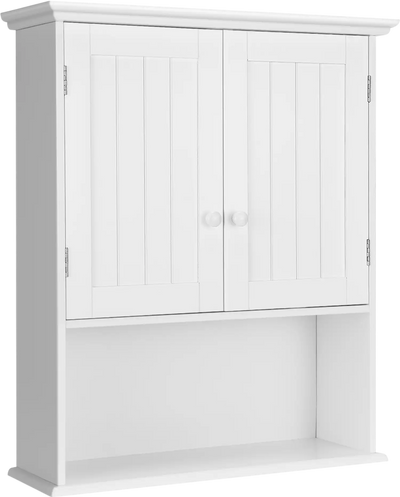 Costway 2-Door Wall Mount Bathroom Storage Cabinet Open Shelf 65327018 New