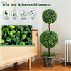 36-inch artificial double ball tree with dense PE leaves, UV protection, perfect for indoor and outdoor decoration.