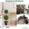36-inch artificial double ball tree with UV protection, featuring PE leaves and a stable cement-filled base for indoor.