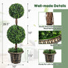 Artificial double ball tree with UV protection, 36 inches tall, featuring a sturdy cement-filled pot for indoor and.
