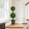 Artificial double ball tree with UV protection, featuring lush green leaves in a decorative pot, ideal for indoor or.