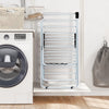 2-Tier foldable clothes drying rack with adjustable gullwing, made of durable steel, ideal for indoor and outdoor use.