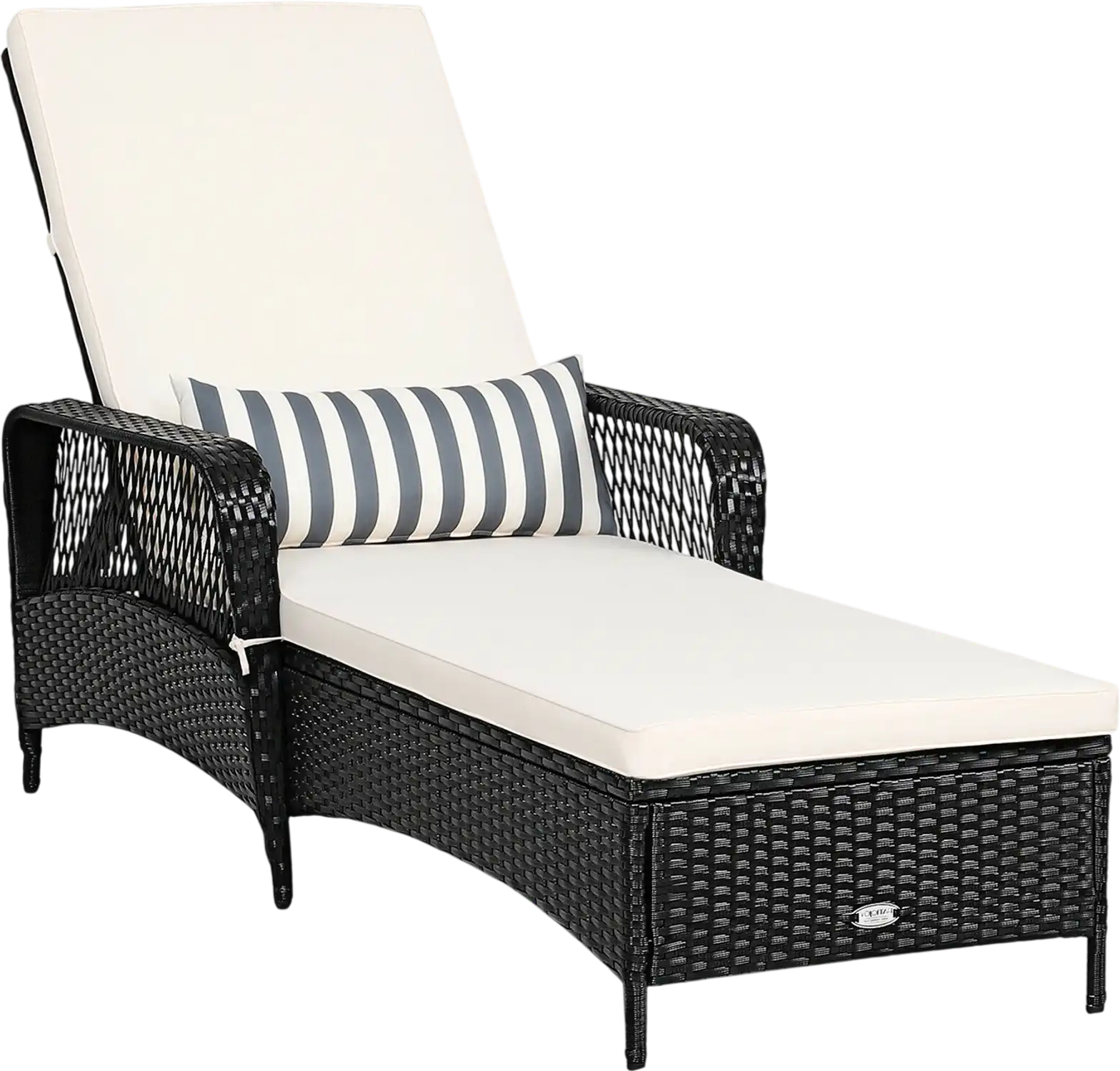 Costway Patio Wicker Chaise Lounge Chair Adjustable Backrest Cushion Pillow 12567893 New