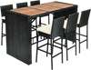 7 Pieces Patio Rattan Wicker Dining Furniture Set