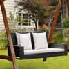 2-Person Patio Rattan Porch Swing with Cushions-White - Gallery View 1 of 10