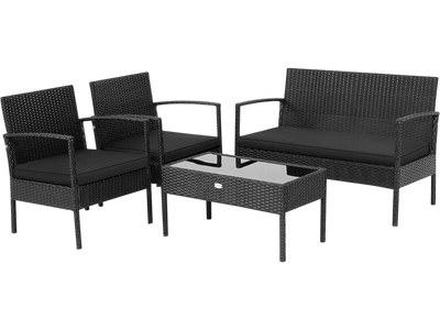 Costway 4-Piece Patio Rattan Furniture Set with Cushion 92736058 New